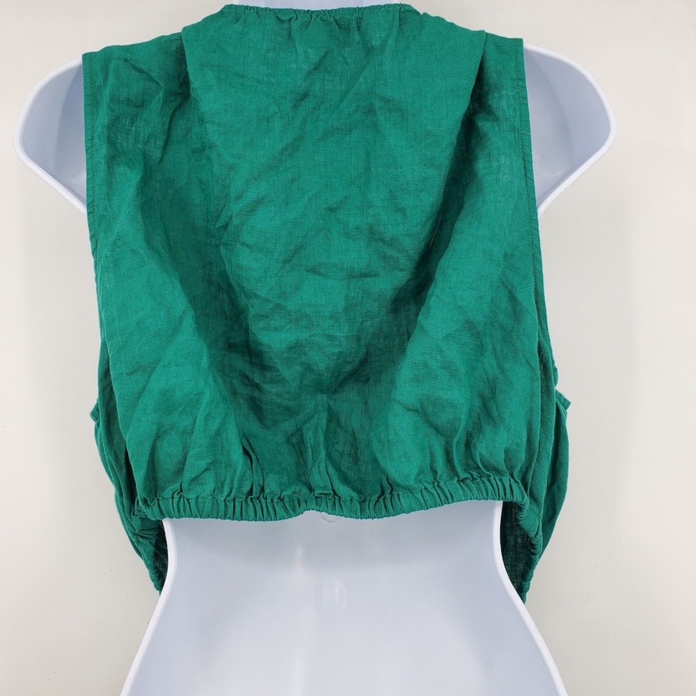 The Drop Women's Green 100% Linen Cutout Ring Detail Midi Dress XL Resort Lagen - Picture 10 of 16